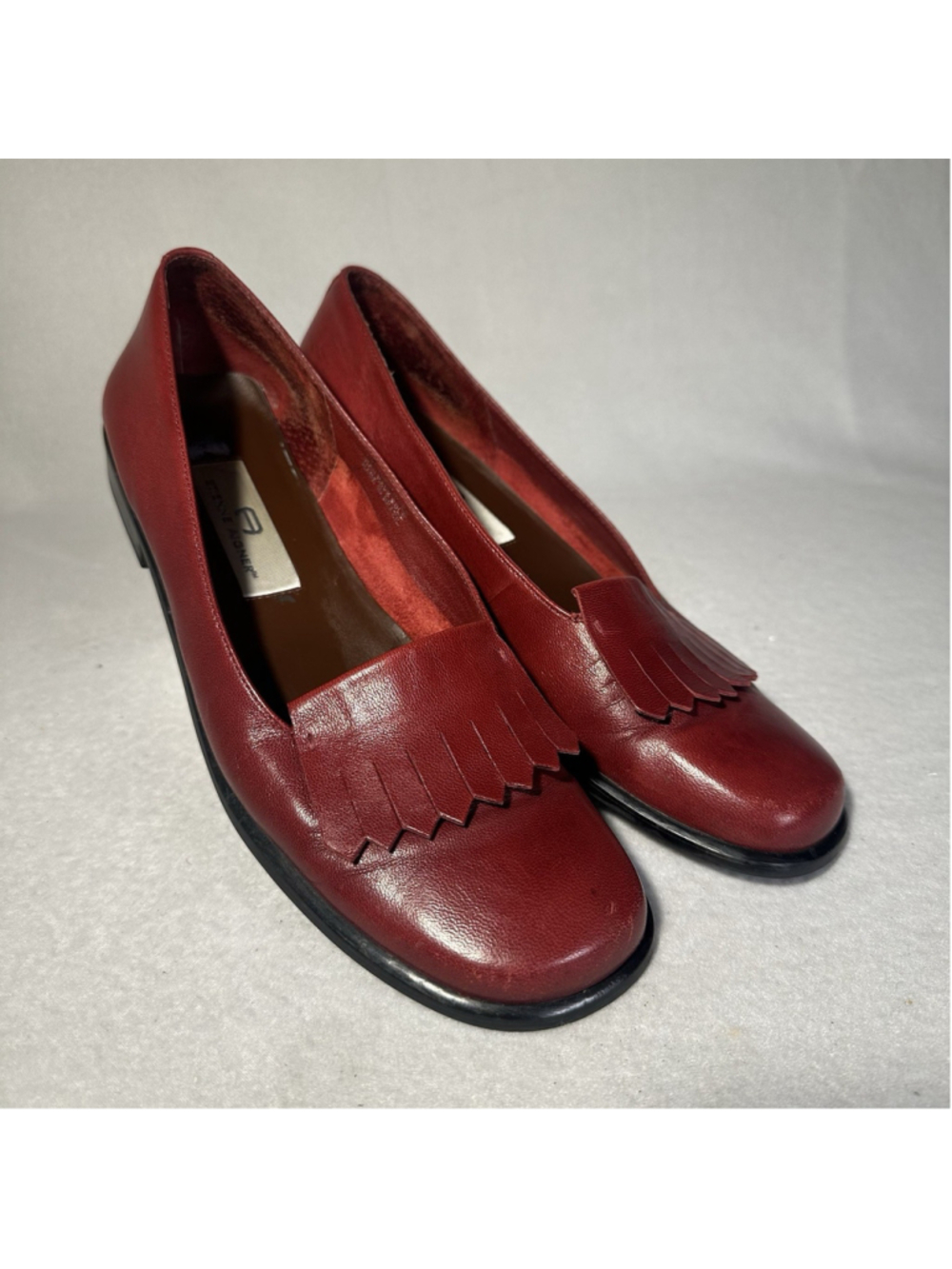 Etienne Aigner Women’s Leather Penny Loafers Size 9N Wine Burgundy